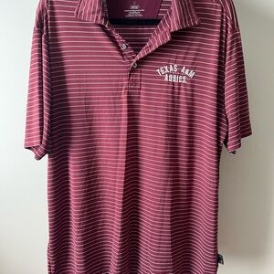 Maroon Texas A&M Aggies Men's Striped Polo Shirt